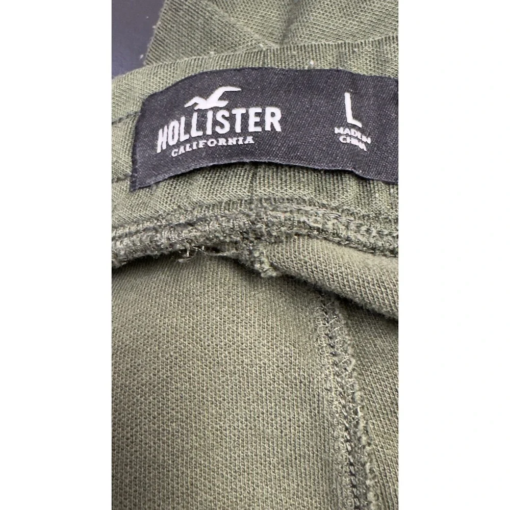 Hollister Jogger Pants Mens L Olive Green Side Stripe Sweatpants Gorpcore Preppy
